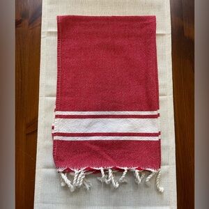 Red and White Decorative Kitchen Towel